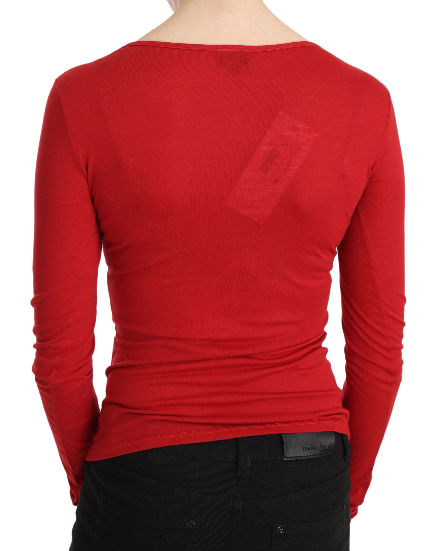 Red Exte Crystal Embellished Long Sleeve Top Blouse $548.00 Exte Luzworld