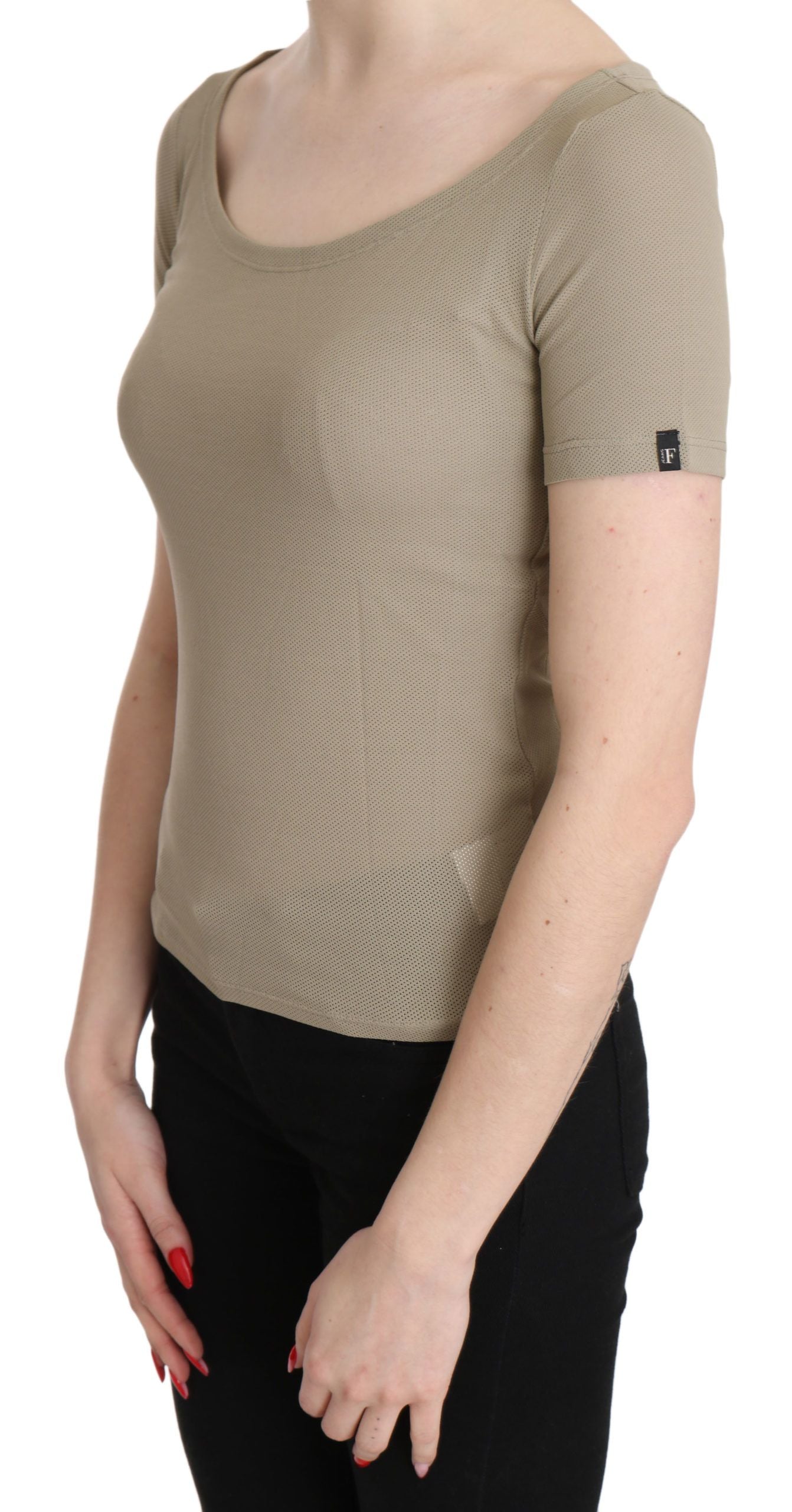 GF Ferre Gray 100% Nylon Short Sleeve Casual Tank Top Blouse $246.00 GF Ferre Luzworld