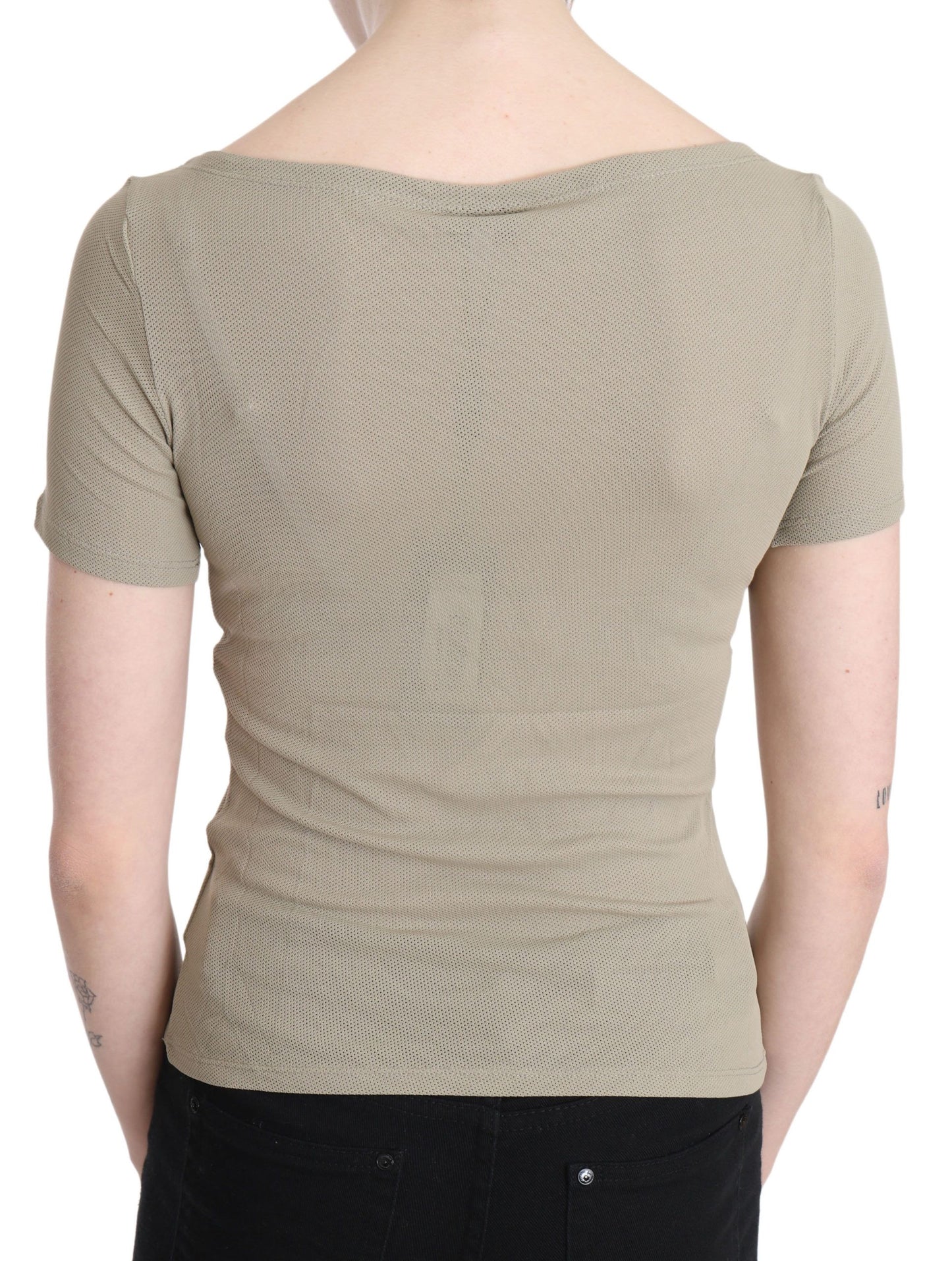 GF Ferre Gray 100% Nylon Short Sleeve Casual Tank Top Blouse $246.00 GF Ferre Luzworld