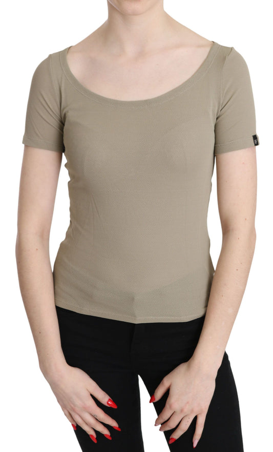GF Ferre Gray 100% Nylon Short Sleeve Casual Tank Top Blouse $246.00 GF Ferre Luzworld