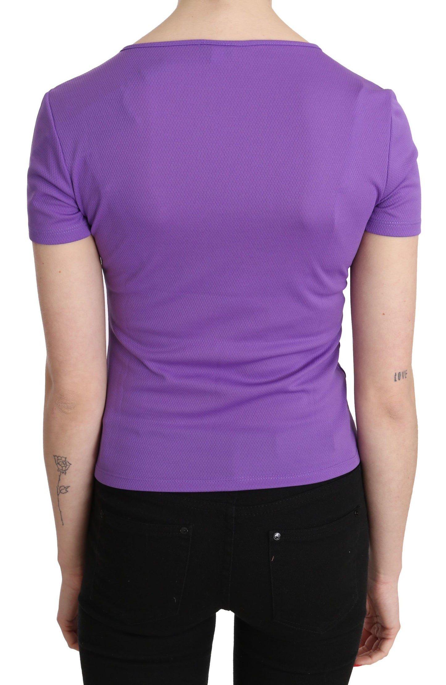 GF Ferre Purple 100% Polyester Short Sleeve Top Blouse $246.00 GF Ferre Luzworld
