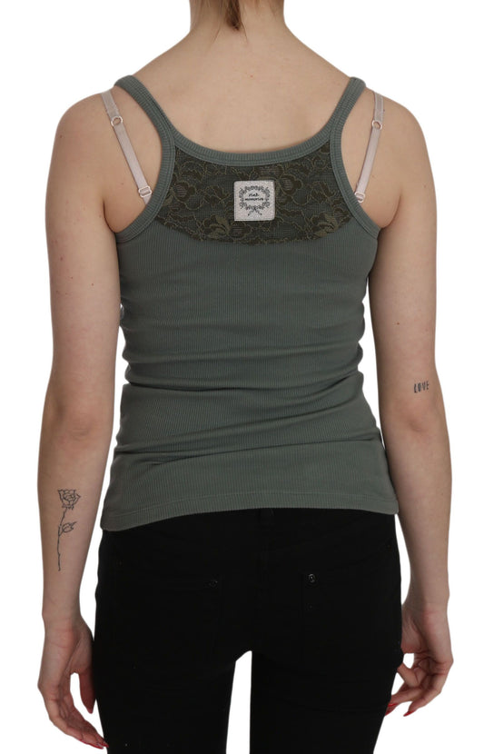 PINK MEMORIES Green Spaghetti Strap Slim Fit Casual Tank Top Blouse $246.00 PINK MEMORIES Luzworld