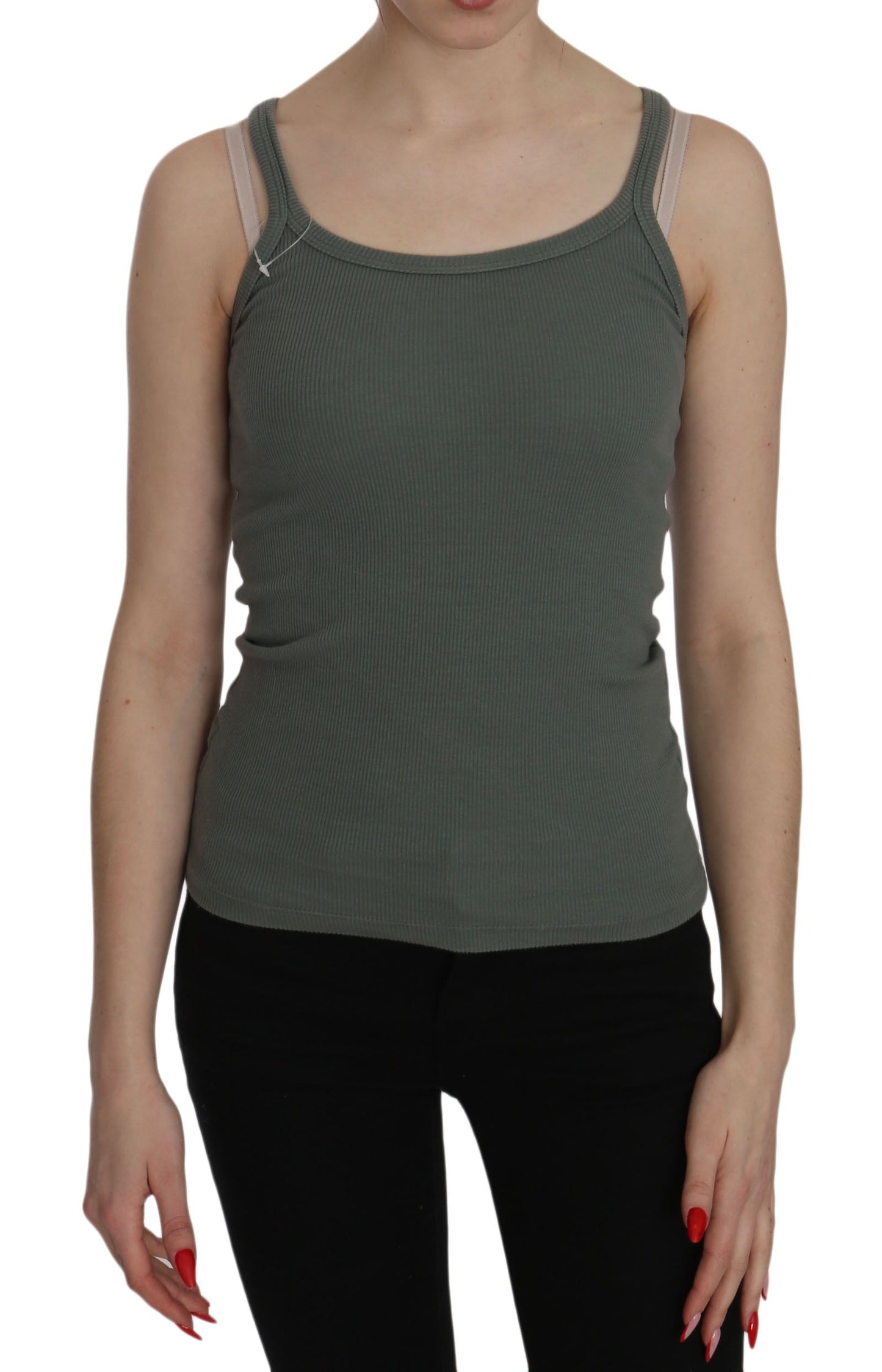 PINK MEMORIES Green Spaghetti Strap Slim Fit Casual Tank Top Blouse $246.00 PINK MEMORIES Luzworld