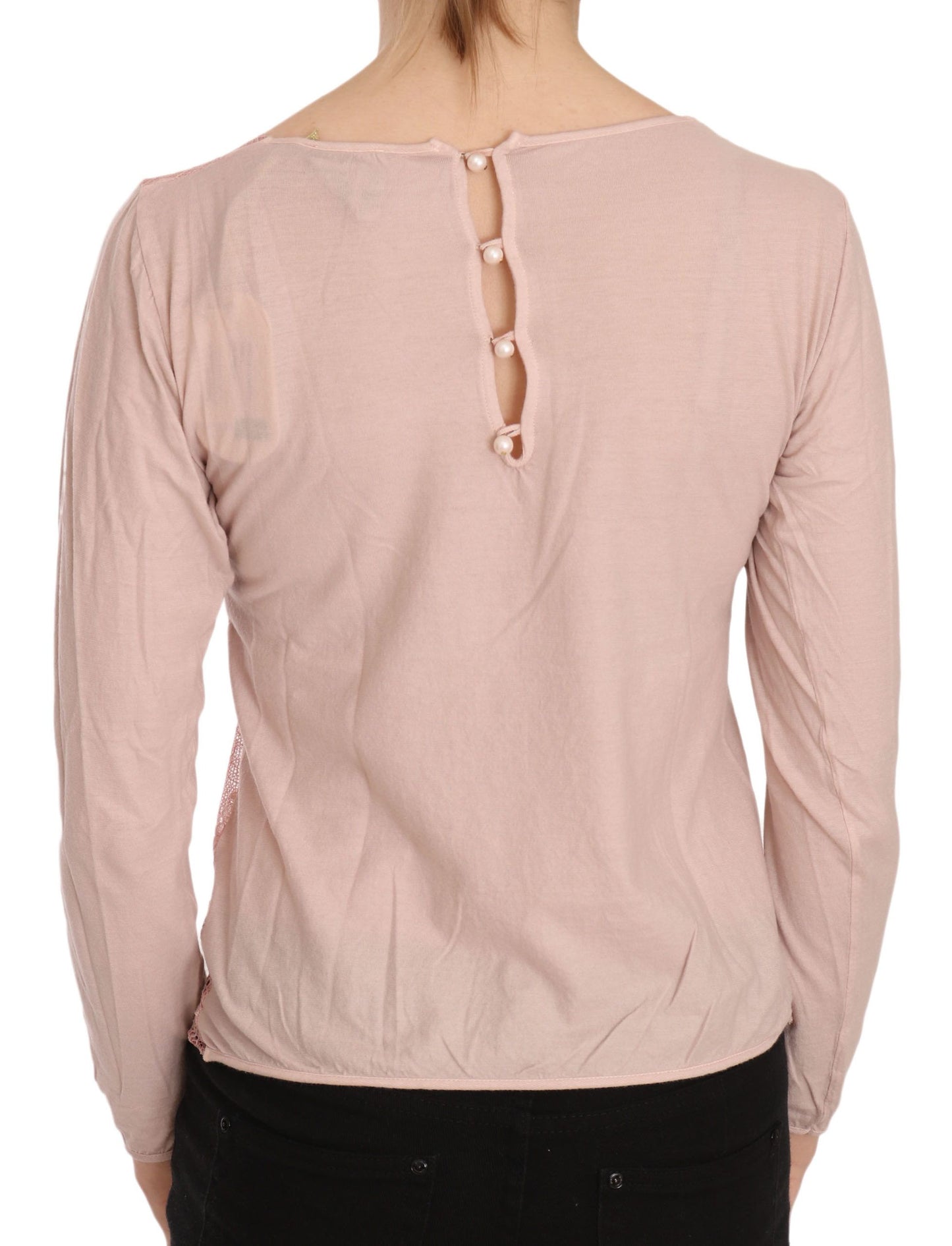 PINK MEMORIES Pink Lace See Through Long Sleeve Top Blouse $548.00 PINK MEMORIES Luzworld
