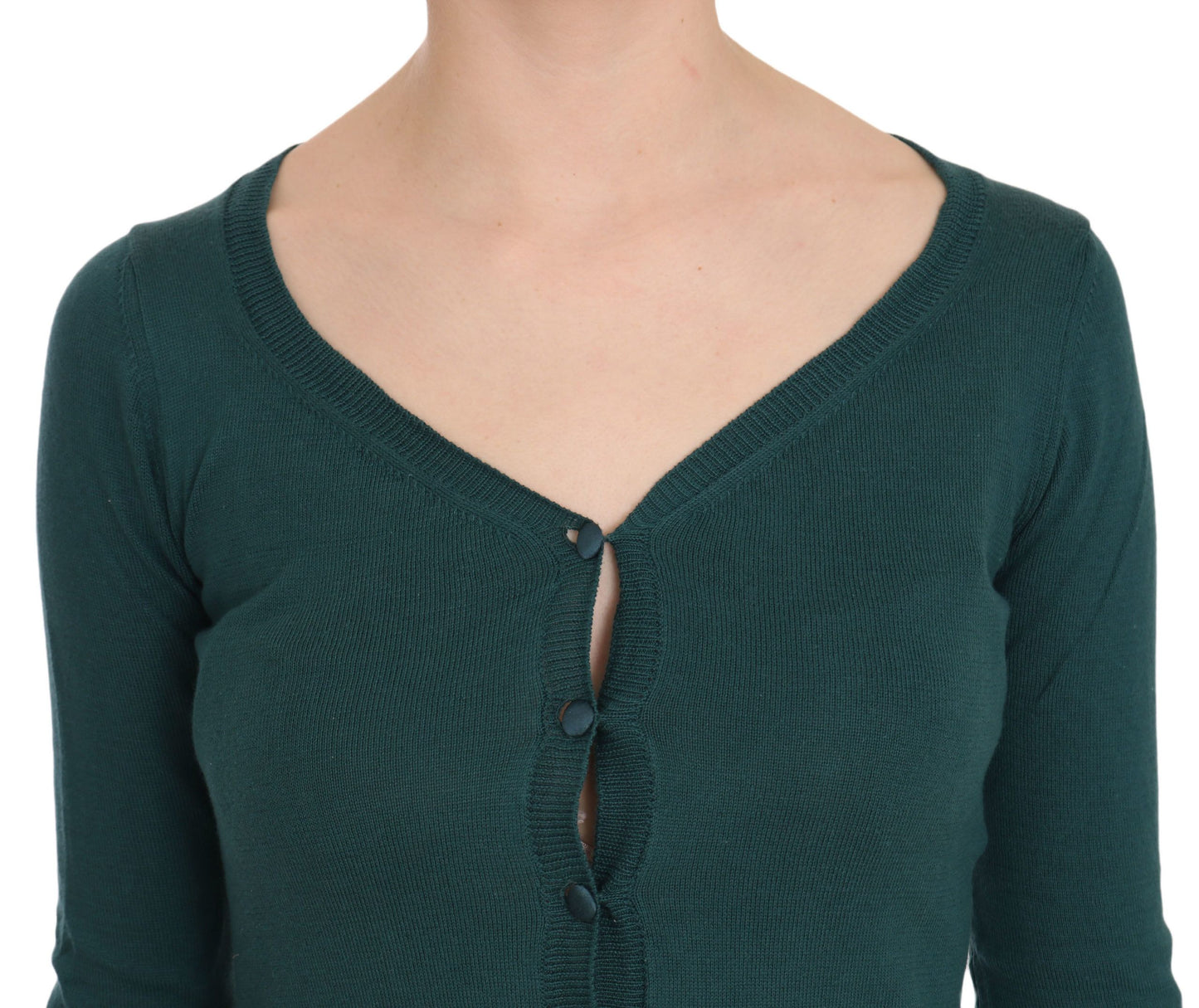 PINK MEMORIES Blue Green Cotton 3/4 Sleeve Cardigan Top Blouse $548.00 PINK MEMORIES Luzworld