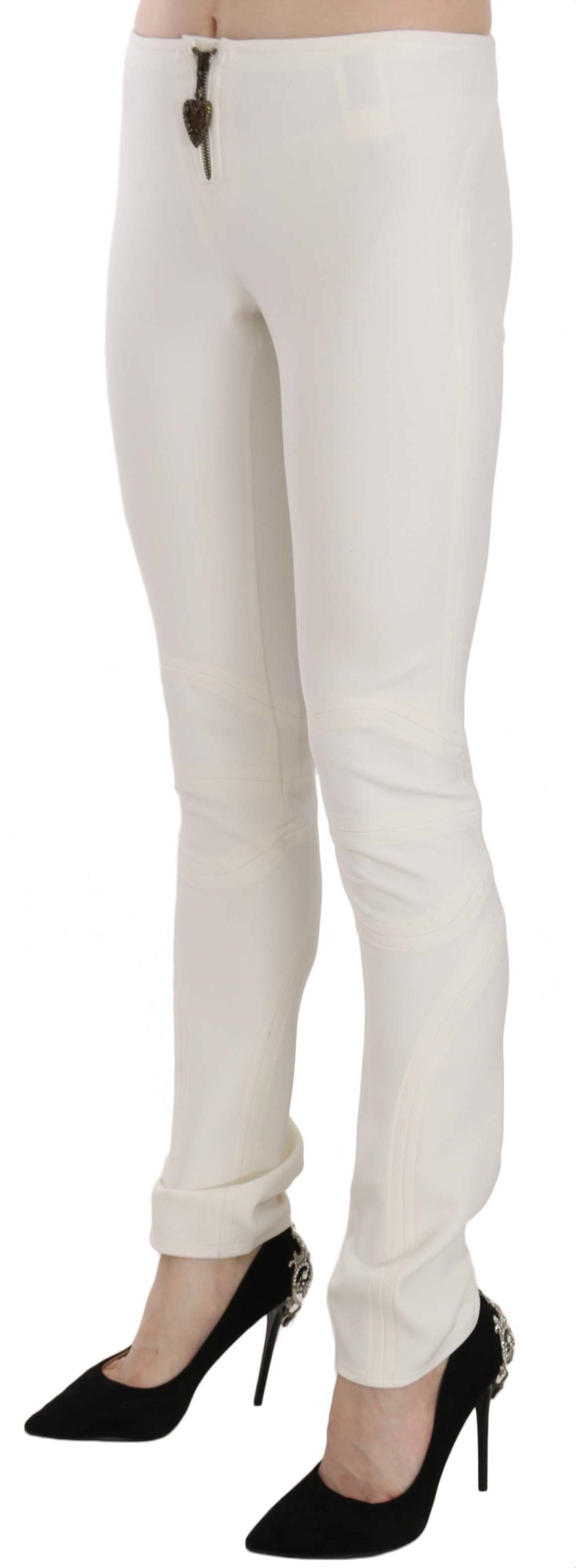 Just Cavalli White Mid Waist Skinny Dress Trousers Pants $548.00 Just Cavalli Luzworld
