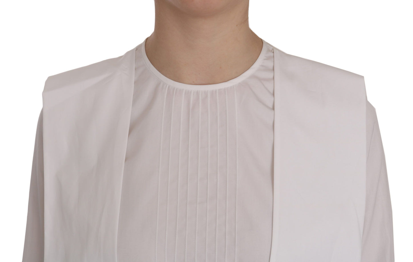 Dsquared² White Crew Neck Long Sleeve Cotton Blouse $548.00 Dsquared² Luzworld