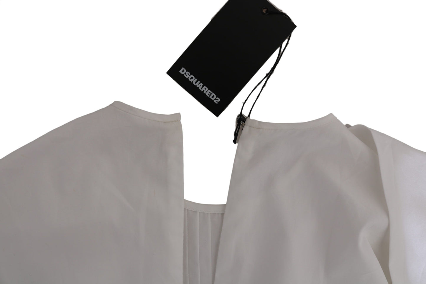 Dsquared² White Crew Neck Long Sleeve Cotton Blouse $548.00 Dsquared² Luzworld
