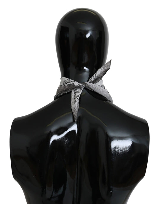 Costume National White Printed Bandana Cotton Scarf $205.00 Costume National Luzworld