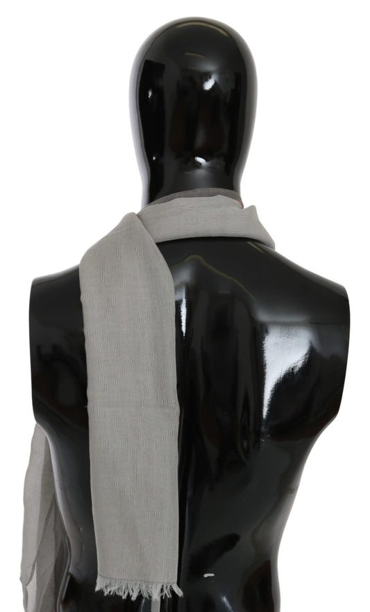 Costume National Gray Fringe Neck Wrap Cotton Scarf $205.00 Costume National Luzworld