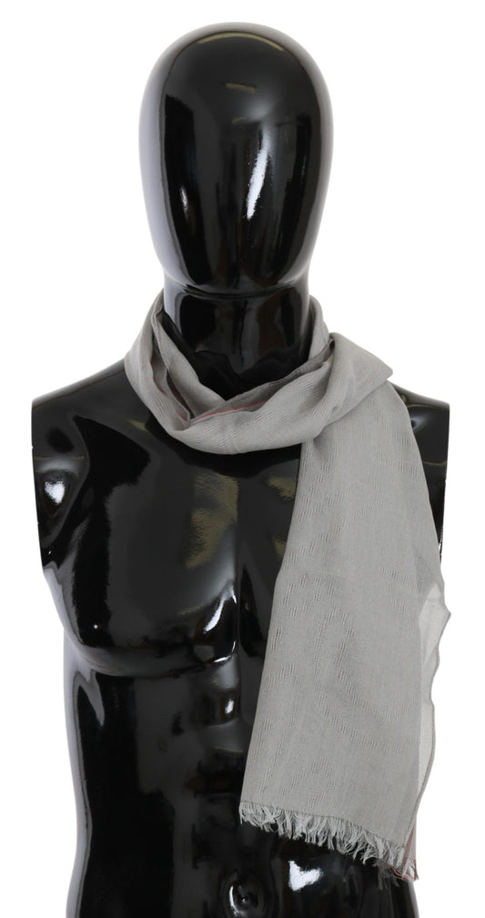 Costume National Gray Fringe Neck Wrap Cotton Scarf $205.00 Costume National Luzworld