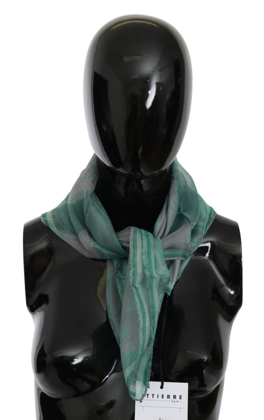 Costume National Green Silk Shawl Foulard Wrap Scarf $194.00 Costume National Luzworld