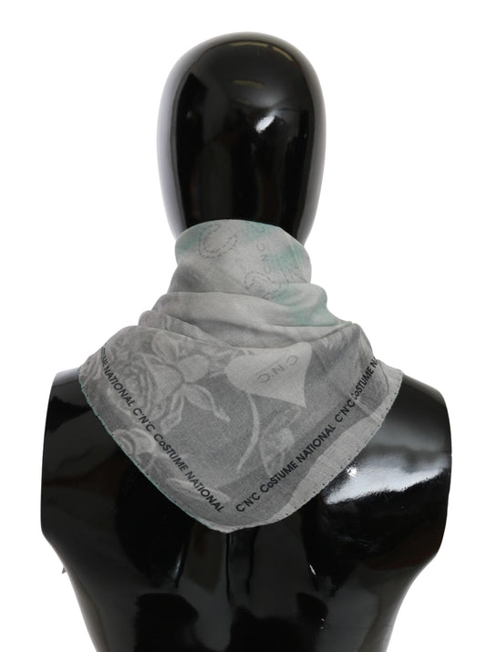 Costume National Gray Silk Shawl Foulard Wrap Scarf $194.00 Costume National Luzworld