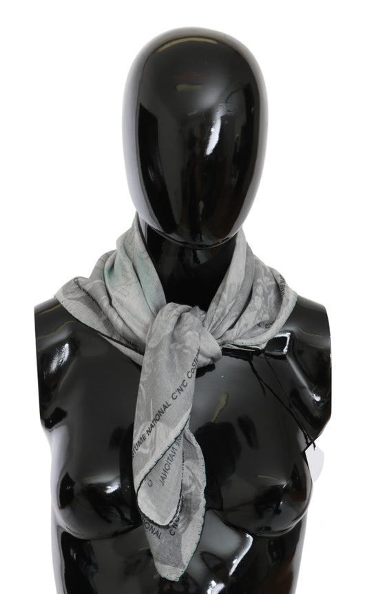 Costume National Gray Silk Shawl Foulard Wrap Scarf $194.00 Costume National Luzworld