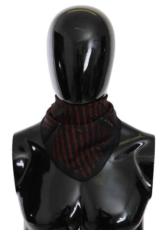 Costume National Black Orange 100% Silk Branded Scarf $242.00 Costume National Luzworld