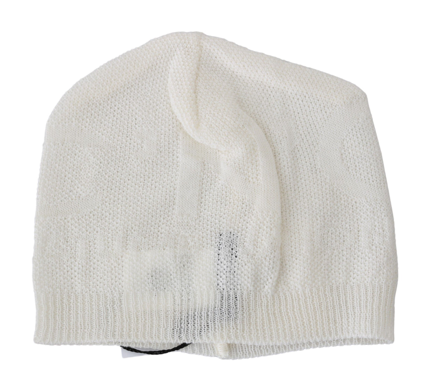 Costume National Beanie White Wool Blend Branded Hat $194.00 Costume National Luzworld