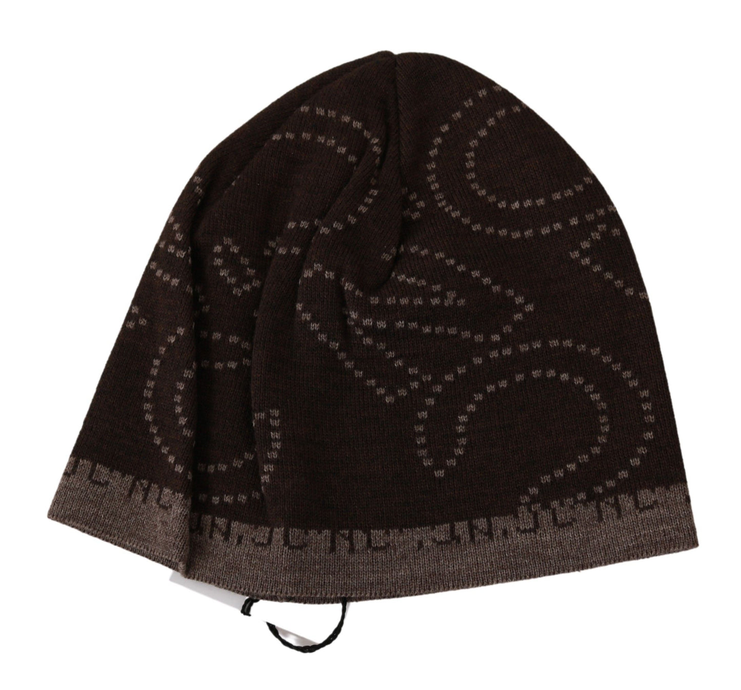 Costume National Beanie Brown Wool Blend Branded Hat $194.00 Costume National Luzworld