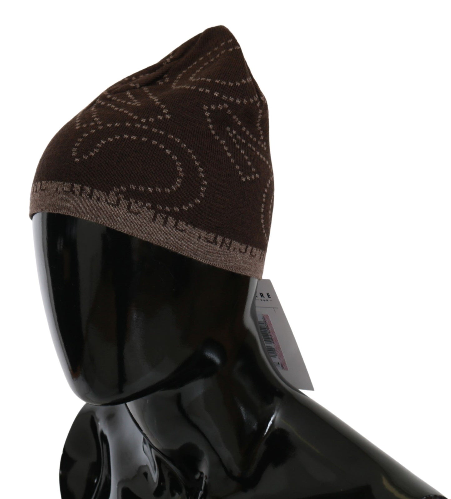 Costume National Beanie Brown Wool Blend Branded Hat $194.00 Costume National Luzworld