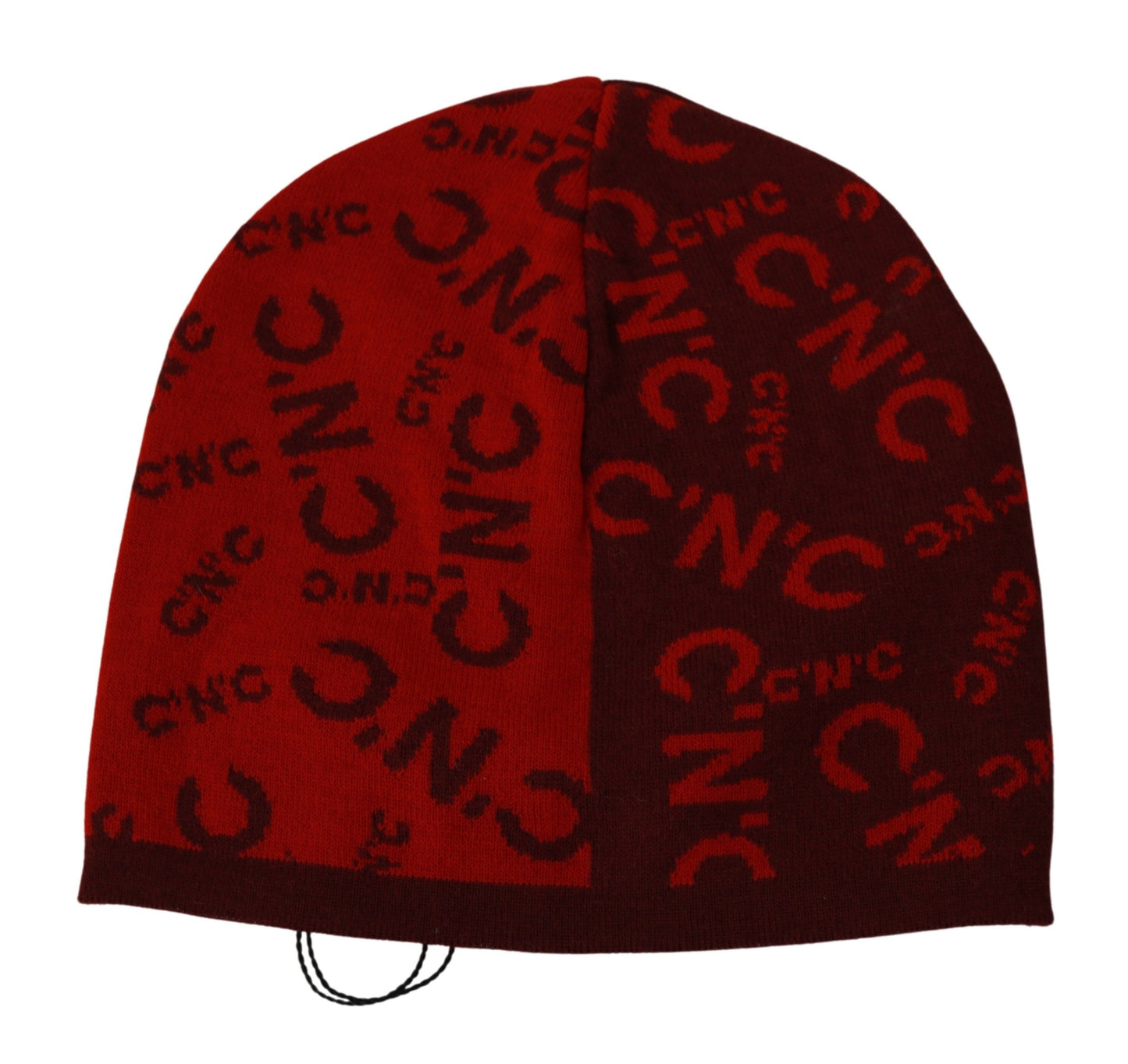 Costume National Red Wool Blend Branded Beanie Hat $194.00 Costume National Luzworld