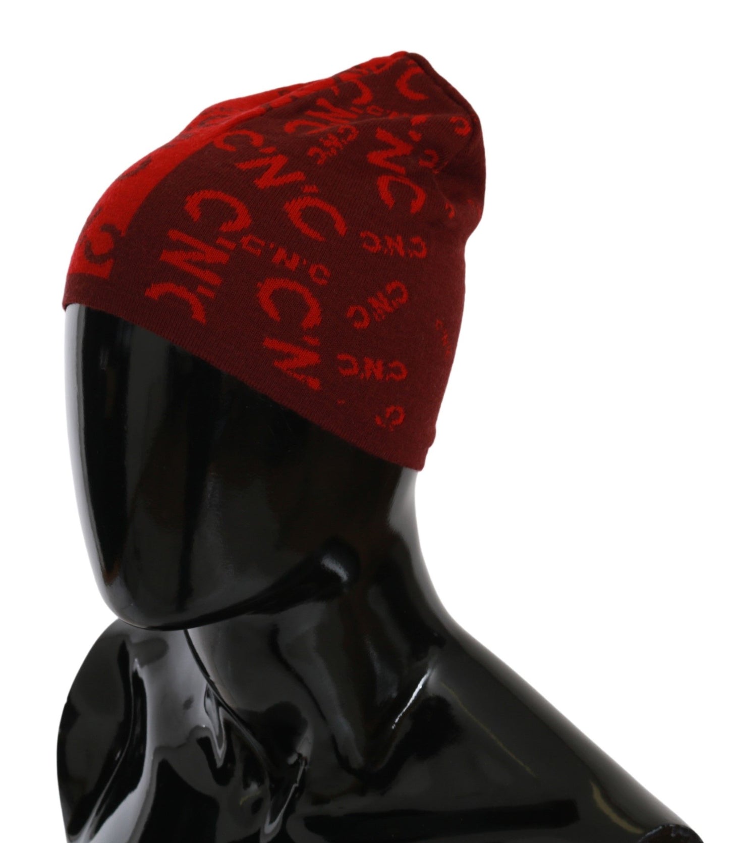 Costume National Red Wool Blend Branded Beanie Hat $194.00 Costume National Luzworld