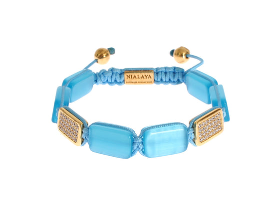 Nialaya CZ Opal 18K Gold 925 Bracelet $696.00 Nialaya Luzworld