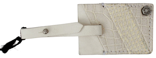 GF Ferre Beige Luggage Tag Branded Leather Patterned Keychain $135.00 GF Ferre Luzworld