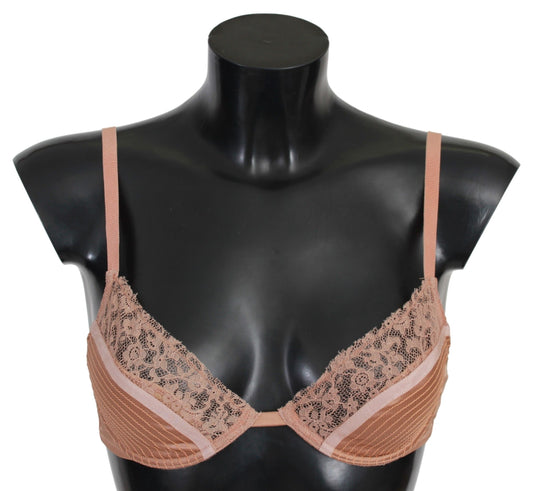 Ermanno Scervino Nude Lace Push Up Silk Underwear $242.00 Ermanno Scervino Luzworld