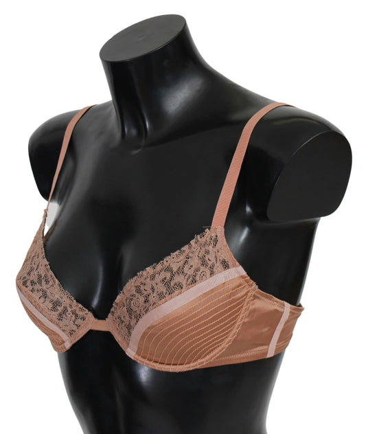 Ermanno Scervino Nude Lace Push Up Silk Underwear $242.00 Ermanno Scervino Luzworld