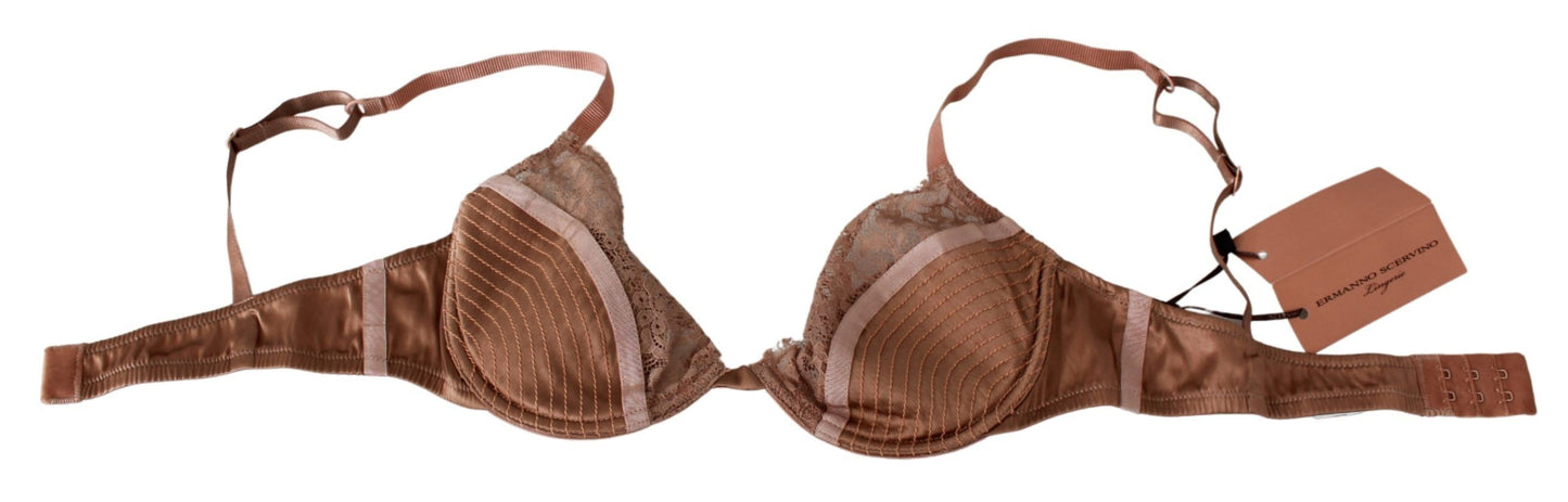 Ermanno Scervino Nude Lace Push Up Silk Underwear $242.00 Ermanno Scervino Luzworld