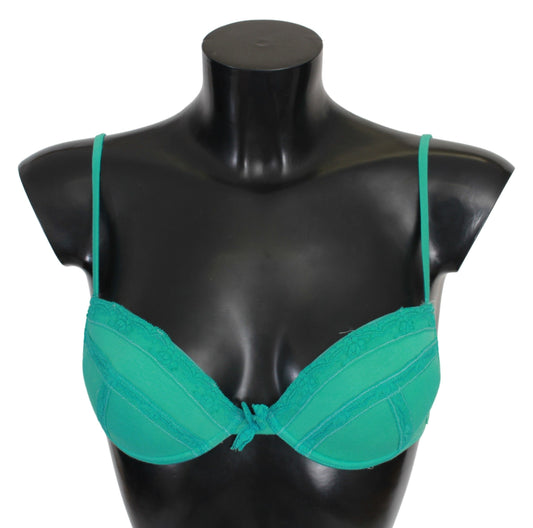Ermanno Scervino Green Push Up Bra 100% Cotton Underwear $205.00 Ermanno Scervino Luzworld