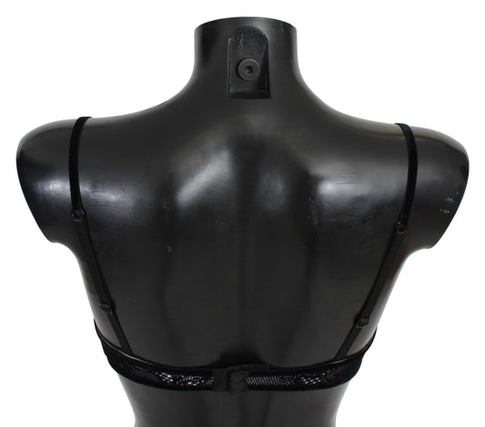 Ermanno Scervino Black Mesh Balconcino Bra Nylon Underwear $205.00 Ermanno Scervino Luzworld