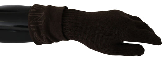 Costume National Brown Wool Knitted One Size Wrist Length Gloves $164.00 Costume National Luzworld