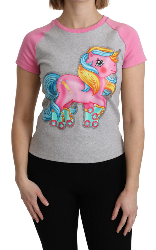 Moschino Gray and pink Cotton T-shirt My Little Pony Top $502.00 Moschino Luzworld
