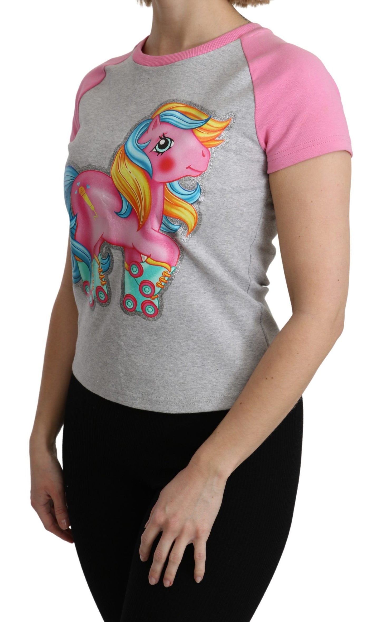 Moschino Gray and pink Cotton T-shirt My Little Pony Top $502.00 Moschino Luzworld