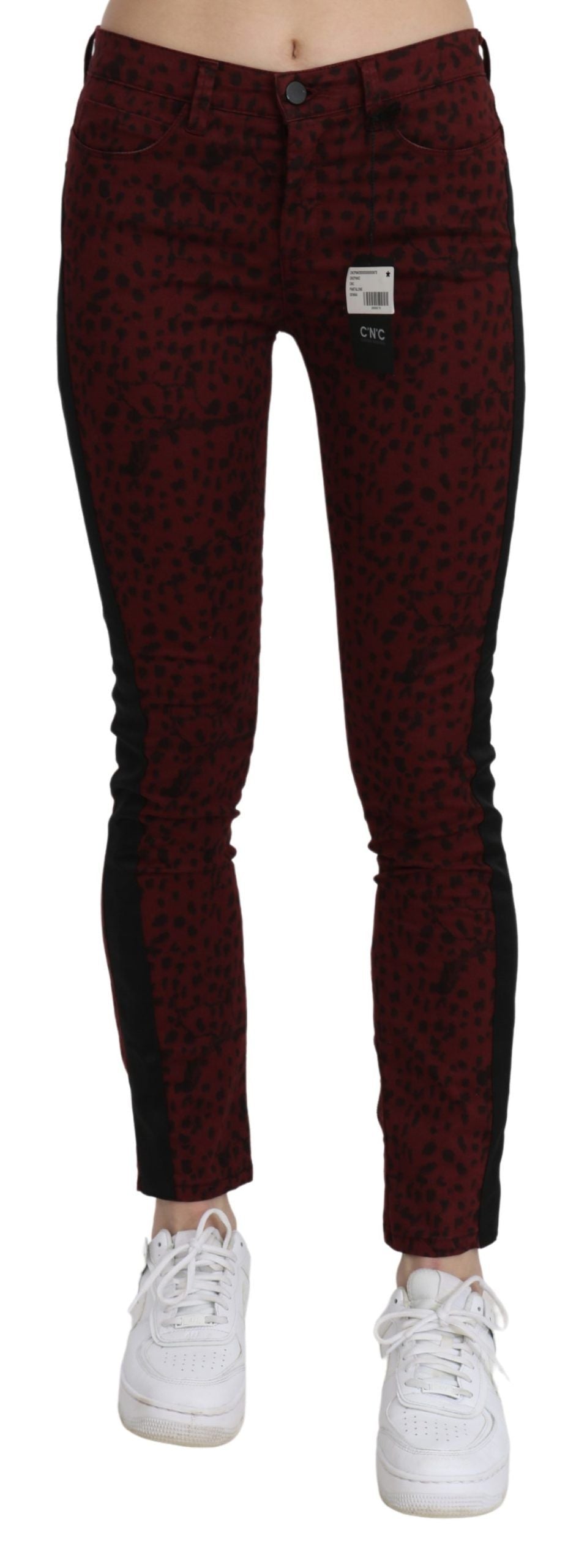 Costume National Dark Red Mid Waist Slim Fit Cotton Jeans $502.00 Costume National Luzworld