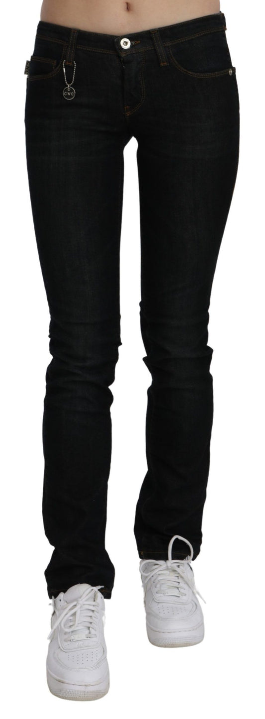 Costume National Black Mid Waist Skinny Denim Cotton Jeans $502.00 Costume National Luzworld