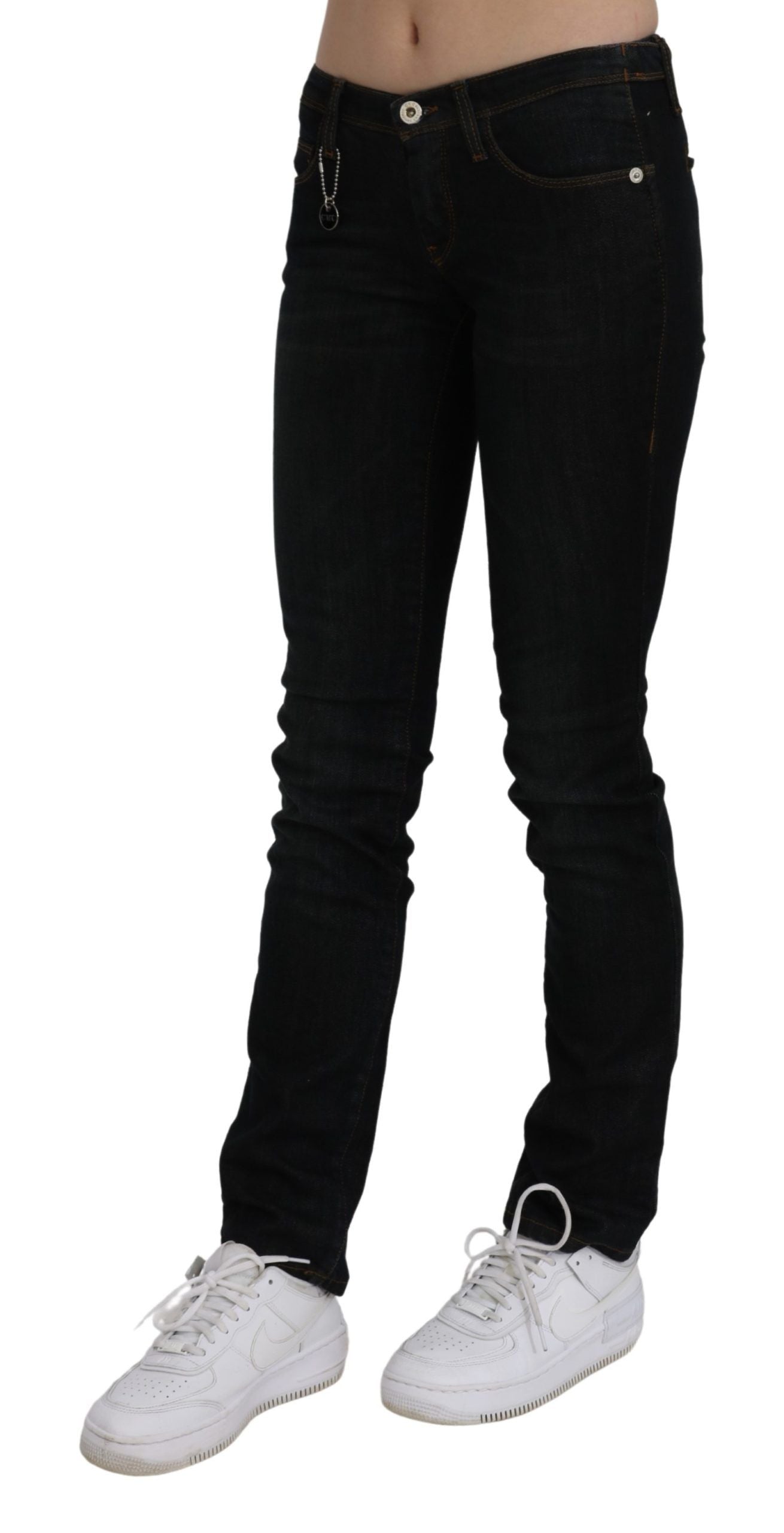 Costume National Black Mid Waist Skinny Denim Cotton Jeans $502.00 Costume National Luzworld