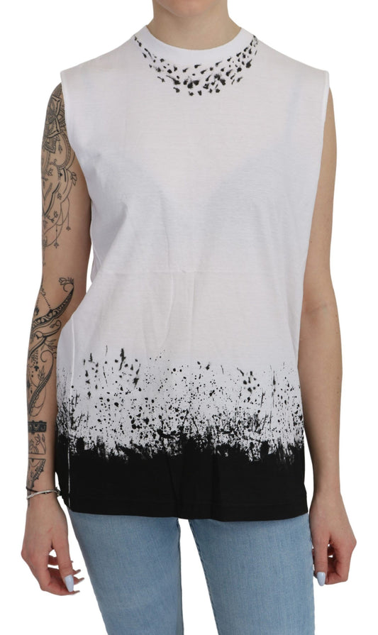 Dsquared² White Sleeveless T-shirt Tank Cotton Top $760.00 Dsquared² Luzworld