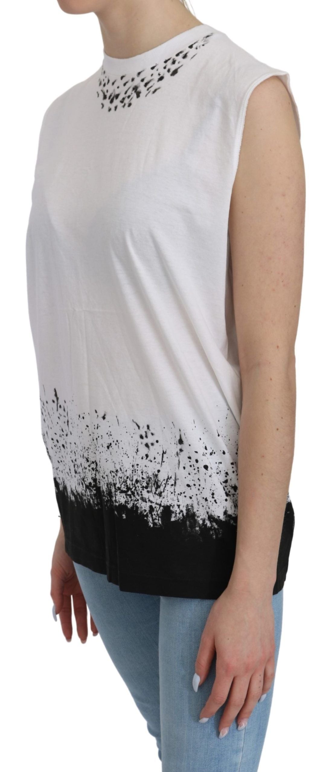 Dsquared² White Sleeveless T-shirt Tank Cotton Top $760.00 Dsquared² Luzworld