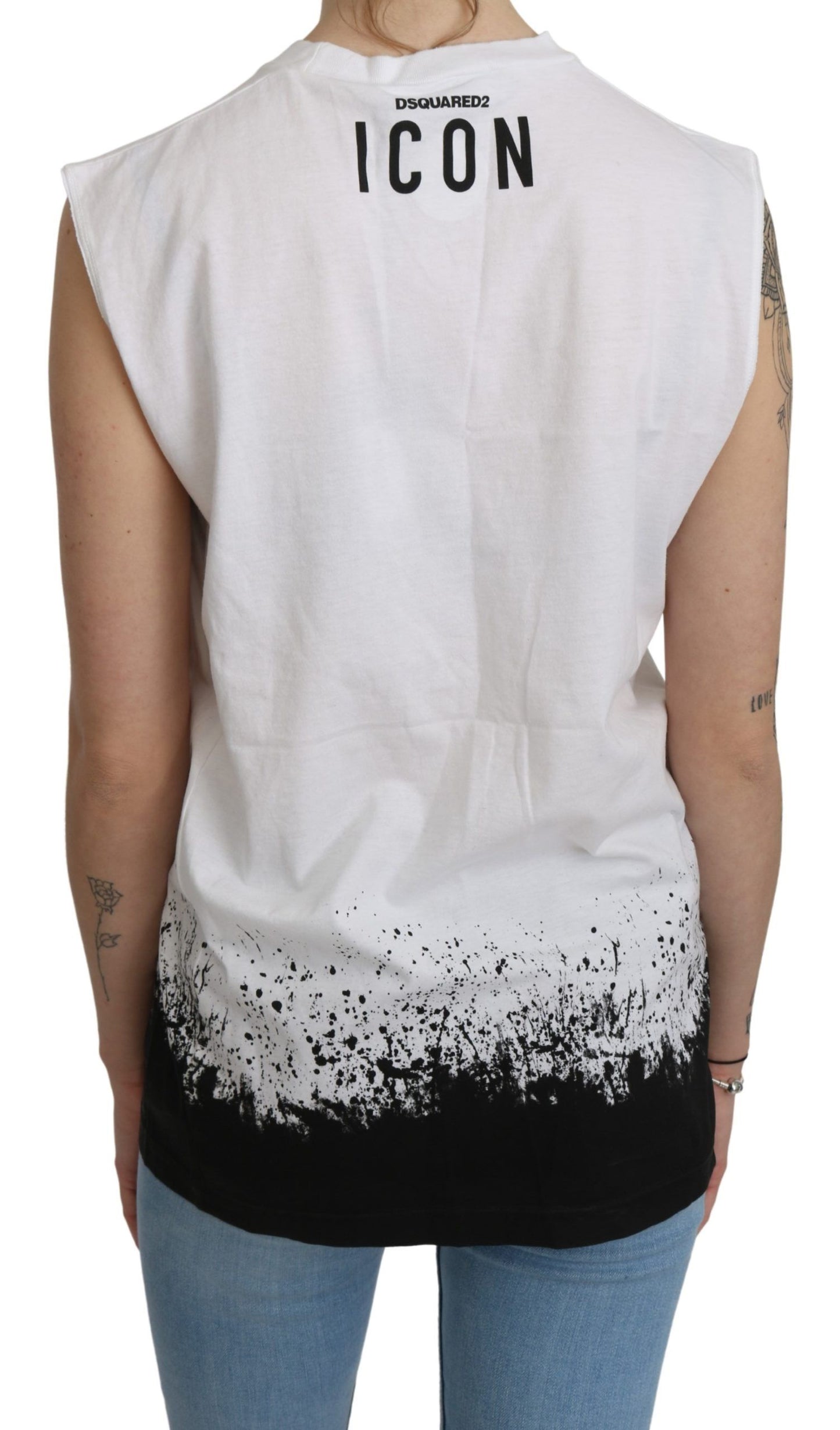 Dsquared² White Sleeveless T-shirt Tank Cotton Top $760.00 Dsquared² Luzworld