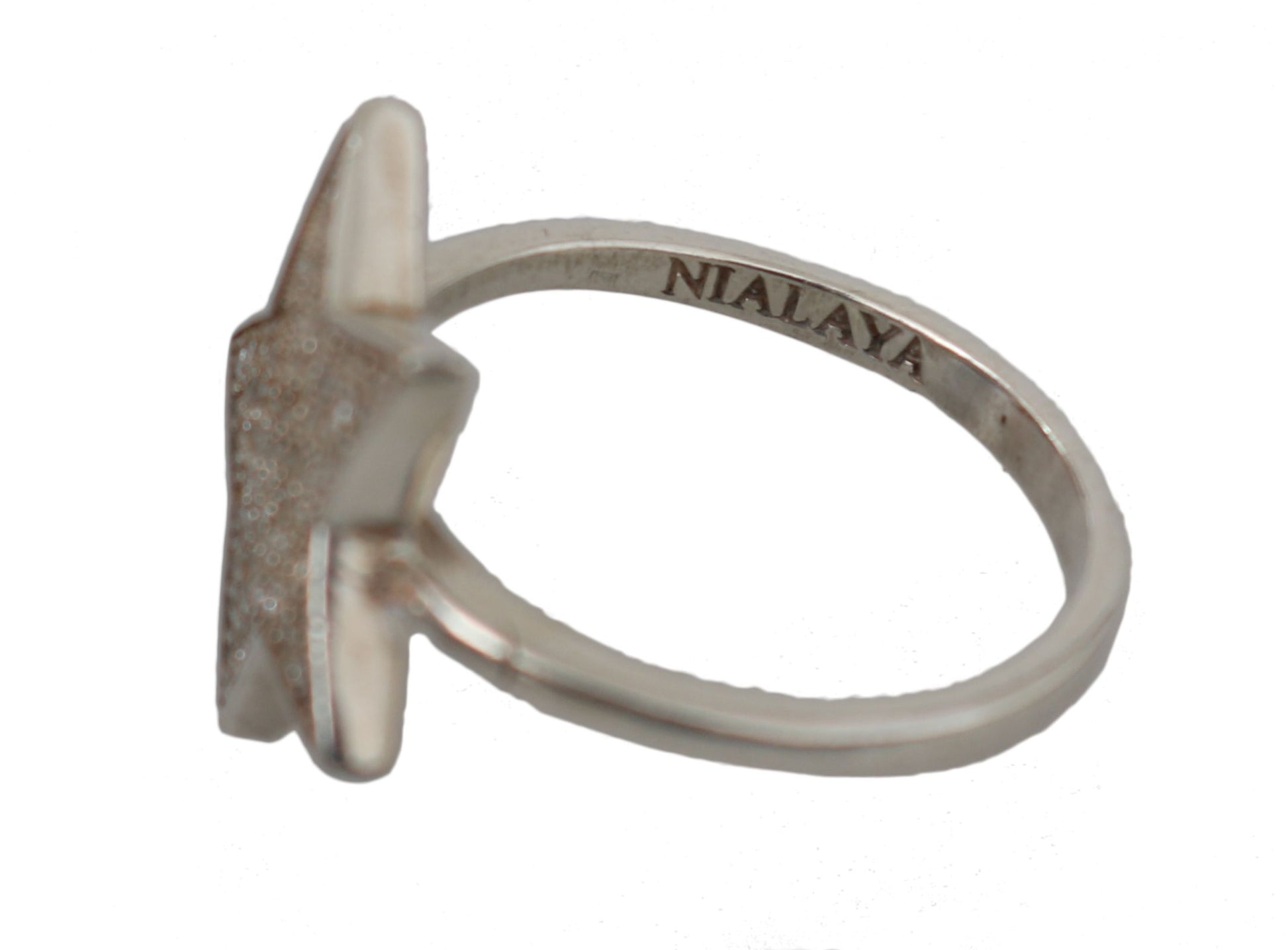 Nialaya Silver Womens Clear CZ Star 925 Ring $205.00 Nialaya Luzworld