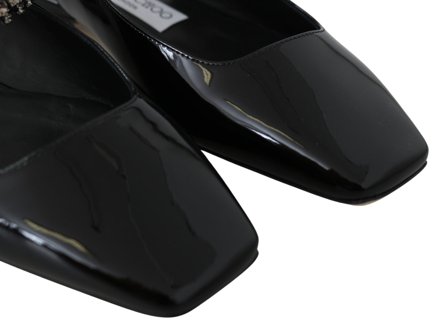 Jimmy Choo Elegant Black Patent Flats with Crystal Accent $1782.00 Jimmy Choo Luzworld