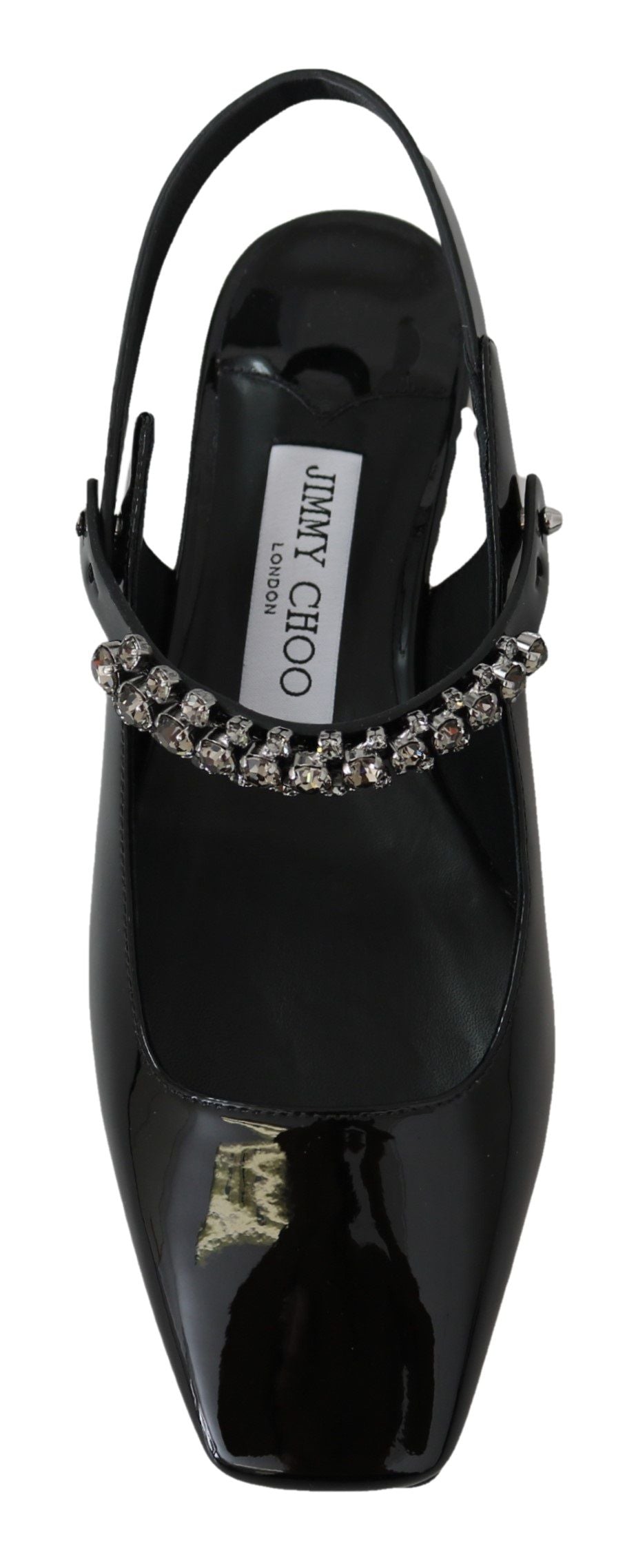 Jimmy Choo Elegant Black Patent Flats with Crystal Accent $1782.00 Jimmy Choo Luzworld