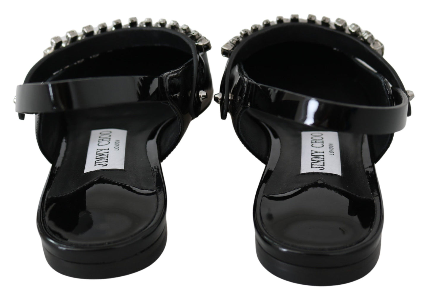 Jimmy Choo Elegant Black Patent Flats with Crystal Accent $1782.00 Jimmy Choo Luzworld
