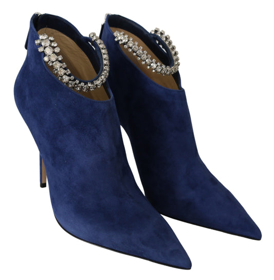 Jimmy Choo Pop Blue Crystal-Strap Heeled Boots $2205.00 Jimmy Choo Luzworld