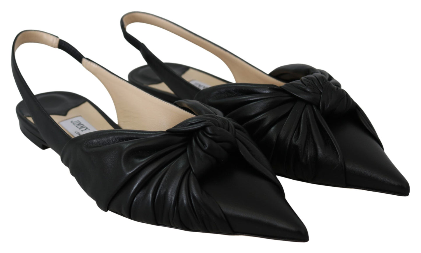 Jimmy Choo Elegant Pointed Toe Leather Flats $1608.00 Jimmy Choo Luzworld