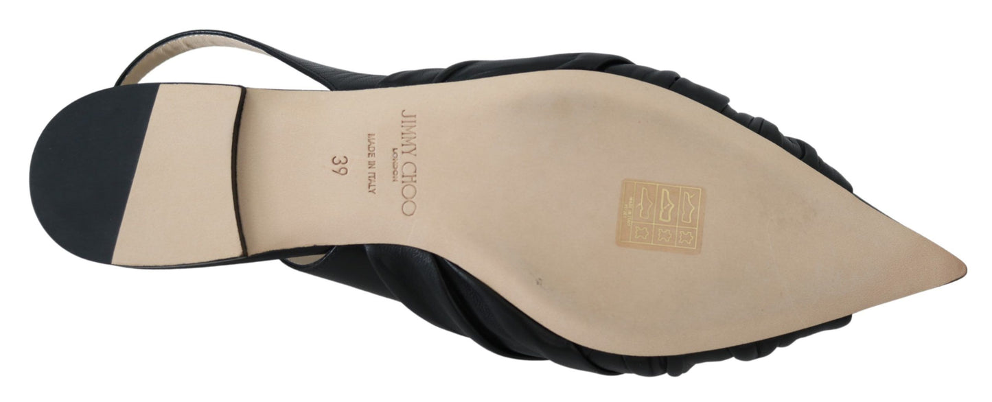 Jimmy Choo Elegant Pointed Toe Leather Flats $1608.00 Jimmy Choo Luzworld