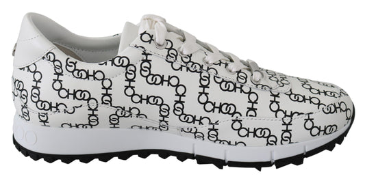 Jimmy Choo Elegant Monochrome Leather Sneakers $945.00 Jimmy Choo Luzworld