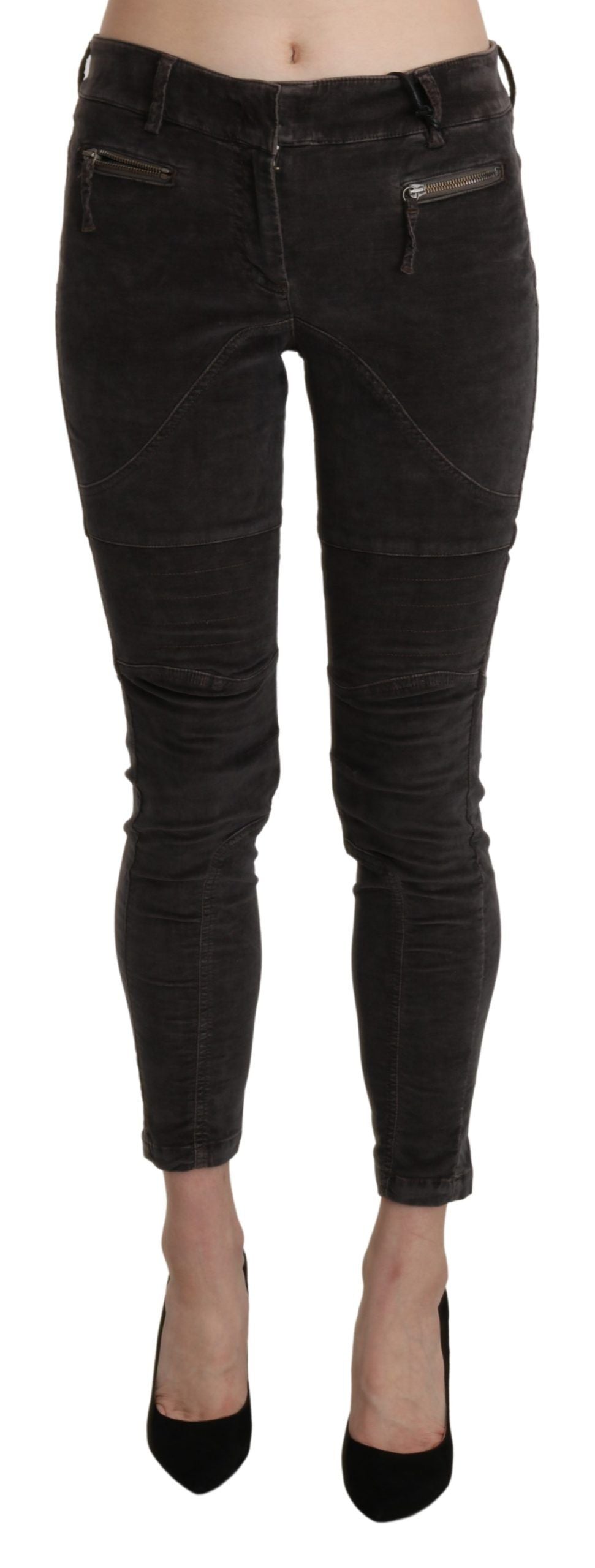 Ermanno Scervino Brown Velvet Capri Cropped Cotton Pants $1276.00 Ermanno Scervino Luzworld