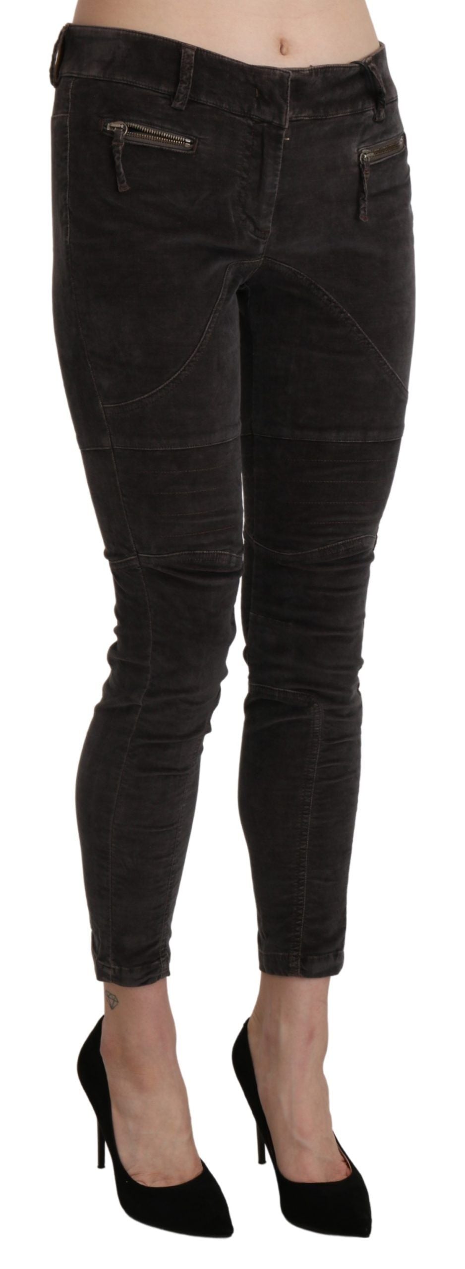 Ermanno Scervino Brown Velvet Capri Cropped Cotton Pants $1276.00 Ermanno Scervino Luzworld